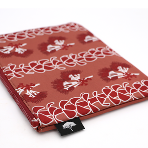 Ohia Flower Neoprene Pouch Red - Water Resistant