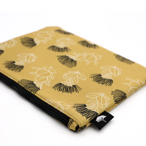 Ohia Flower Neoprene Pouch Yellow - Water Resistant