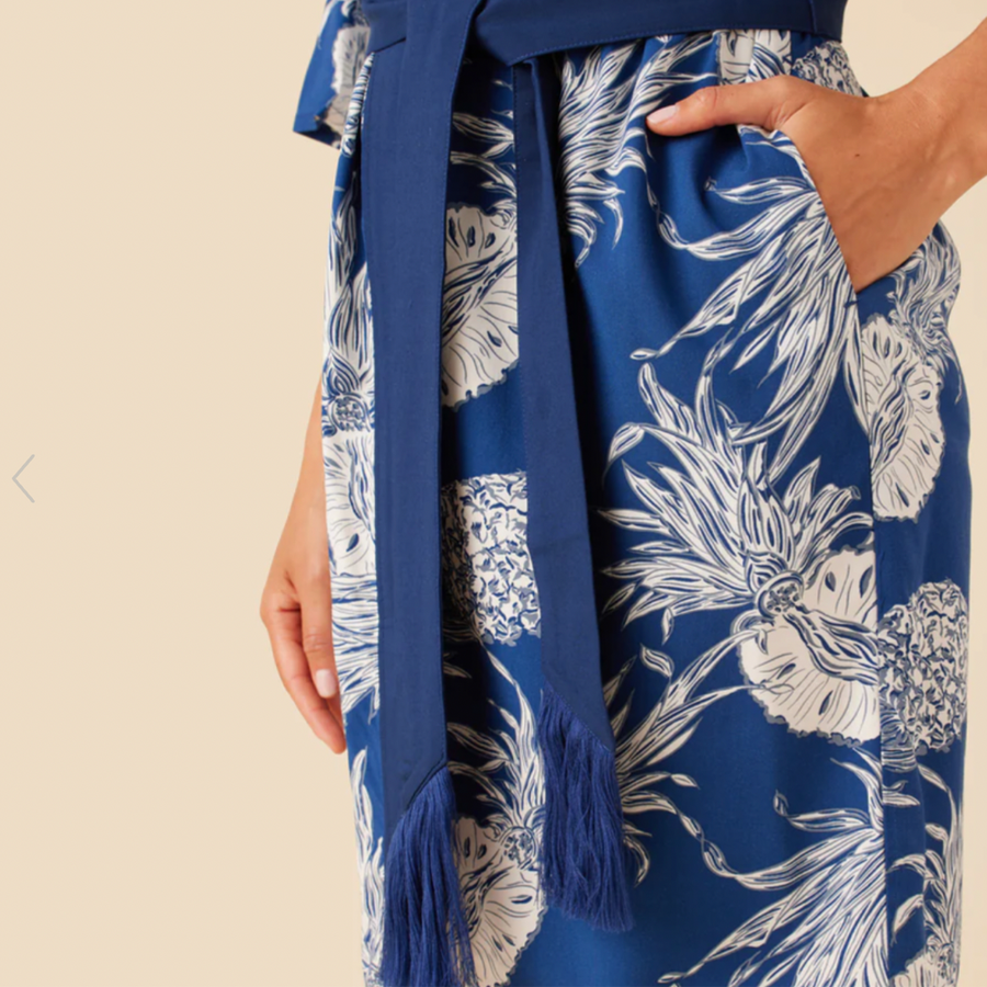 Paina Apala Kimono Coverup - Deep Blue