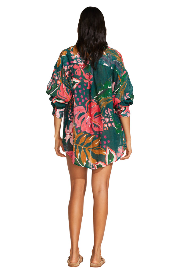 Playa Boyfriend Shirt in Painted Jungle