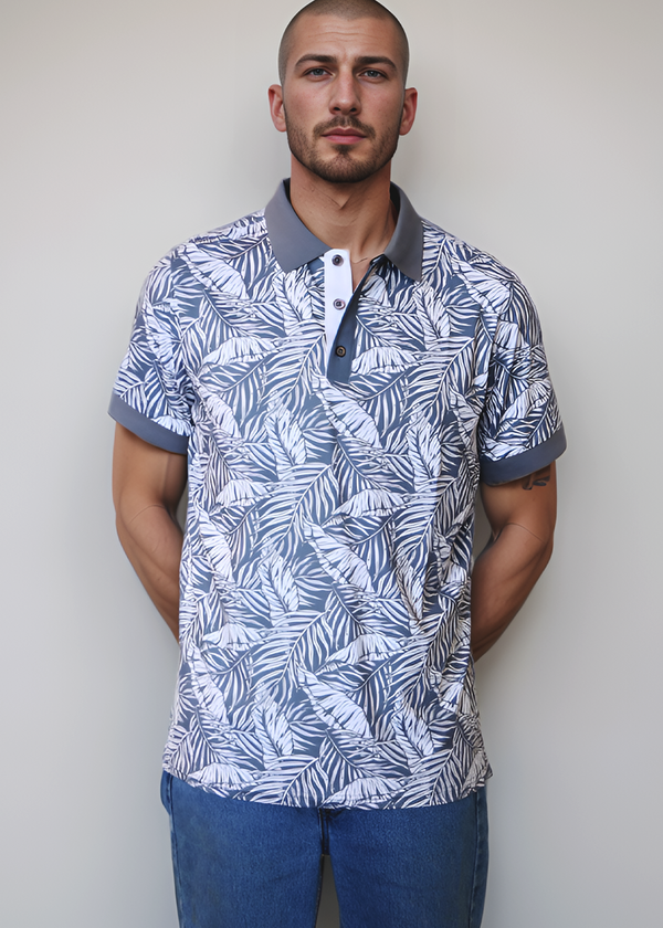 Aloha Palms Performance Polo - Deep Grey