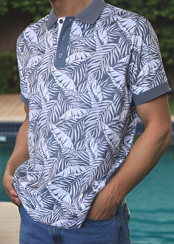 Aloha Palms Performance Polo - Deep Grey