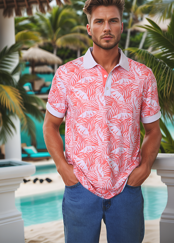 Palms Aloha Performance Polo - Koraal