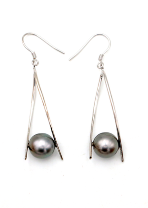 Tahitian Pearl Suspended Dangle Earring
