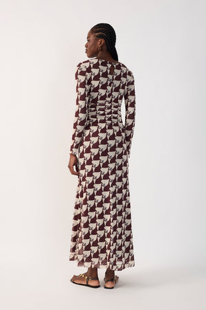 Pureza Ruched Mesh Maxi