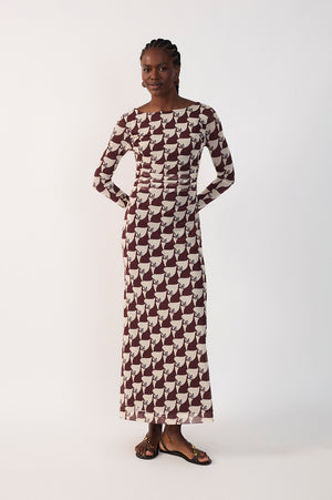 Pureza Ruched Mesh Maxi