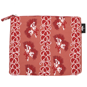 Ohia Flower Neoprene Pouch Red - Water Resistant