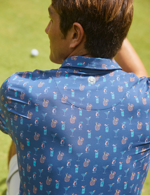 Blue Hawaii Performance Polo - Indigo