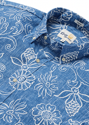 Hawaiian Gardenias in Horizon Blue