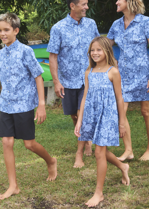 Puamana Girls Sundress - Blue Horizon