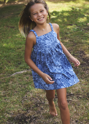 Puamana Girls Sundress - Blue Horizon