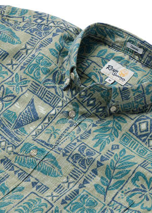 TAHITIAN TAPA - Olive