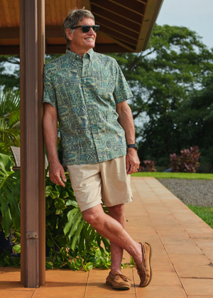 TAHITIAN TAPA - Olive