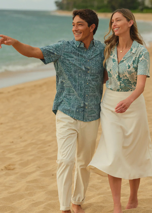 TAHITIAN TAPA - Surf Blue