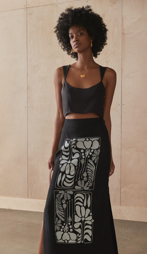 The Rosetta Maxi Skirt in Botanical