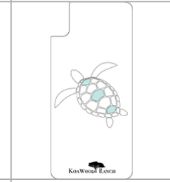 Koa Wood and Abalone Phone Case - Tribal Honu