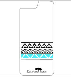 Koa Wood and Abalone Phone Case - Tribal Stripe