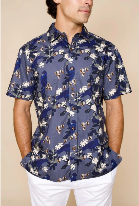 Blue ‘Alalā Aloha Shirt