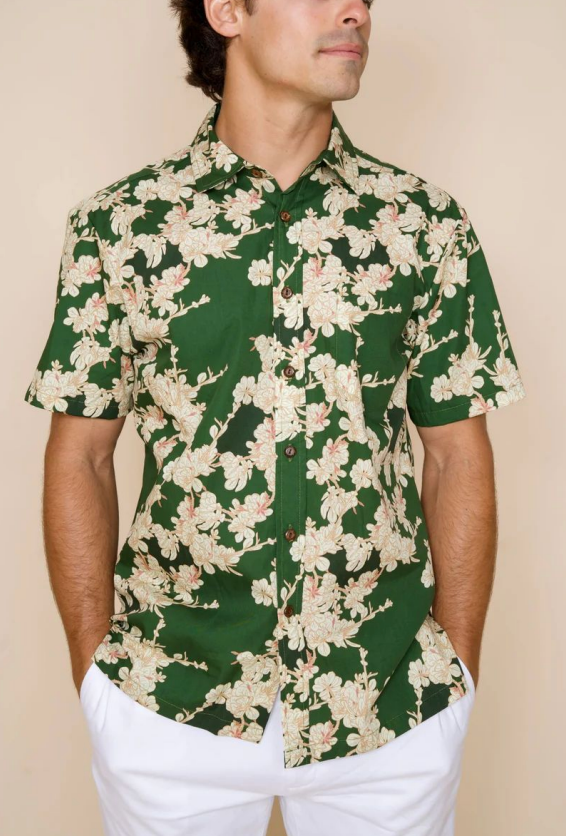 Green Naupaka Aloha Shirt