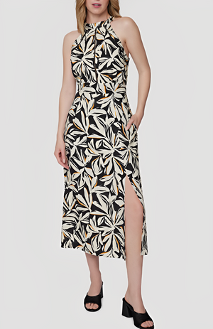 Genevieve Midi Dress - Black & Cream
