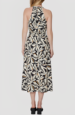Genevieve Midi Dress - Black & Cream
