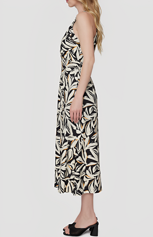 Genevieve Midi Dress - Black & Cream
