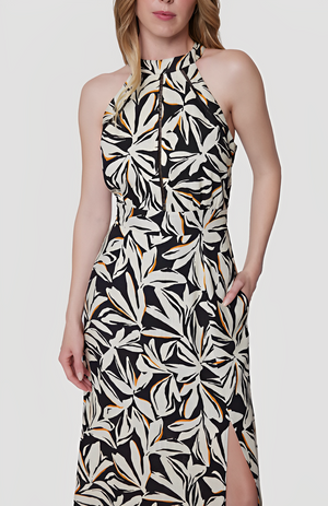 Genevieve Midi Dress - Black & Cream