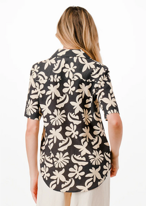 Tropic Flair Shirt - Black & Cream