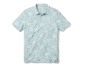 Floral Frames Performance Polo - Green