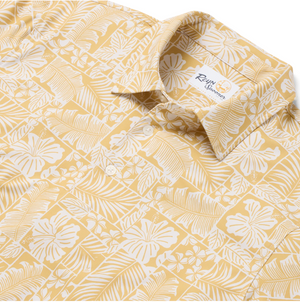 Floral Frames Performance Polo - Straw