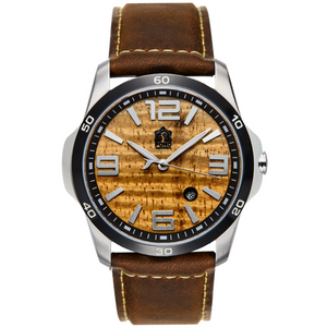 Hawaiian Koa Wood Face Watch 42mm - New Surfrider Chrome