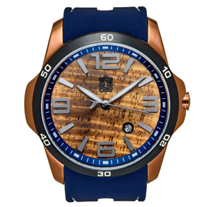 Hawaiian Koa Wood Face Watch 42mm - New Surfrider Rose Gold