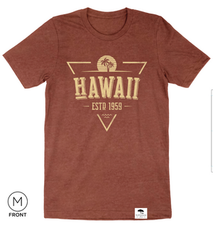 Hawaii Est'd 1959 Short Sleeve Tee - Heather Clay