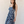 Elastic Waist Midi Dress - Indigo Bloom
