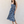 Elastic Waist Midi Dress - Indigo Bloom