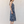 Elastic Waist Midi Dress - Indigo Bloom
