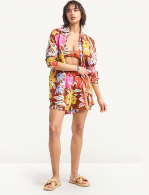 Playa Boyfriend Shirt in Painted Garden