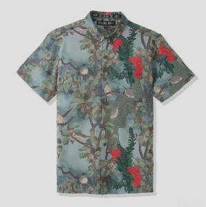 Vanishing Akikiki Gray Aloha Shirt