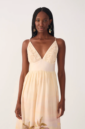 Tropical Embroidered Maxi Dress