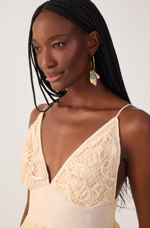 Tropical Embroidered Maxi Dress