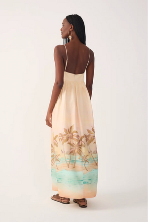 Tropical Embroidered Maxi Dress