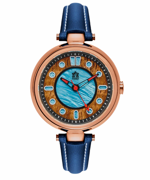 Fissure 8 Automatic Womenʻs Koa Wood and Abalone Watch - 34mm
