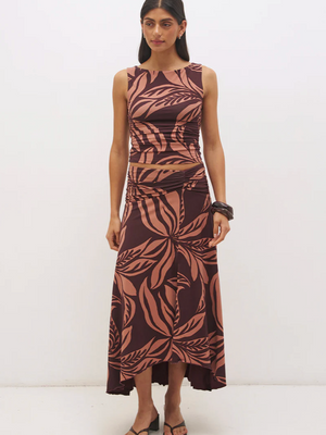 Farah Draped Skirt - Flowy Leaf