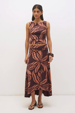 Farah Draped Skirt - Flowy Leaf
