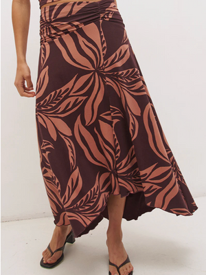 Farah Draped Skirt - Flowy Leaf