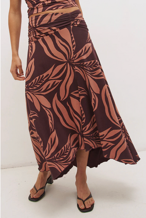 Farah Draped Skirt - Flowy Leaf