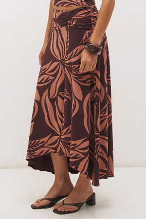 Farah Draped Skirt - Flowy Leaf