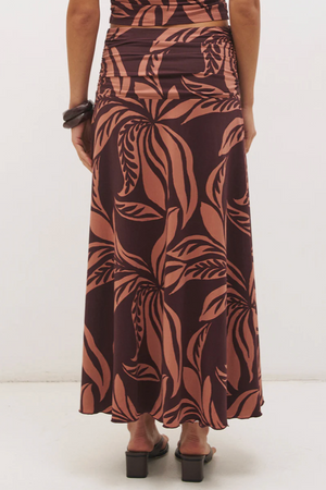 Farah Draped Skirt - Flowy Leaf