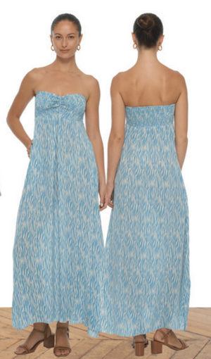 Aven Strapless Maxi Dress - Wild Blue