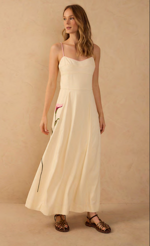 Embroidered Flora Maxi Dress
